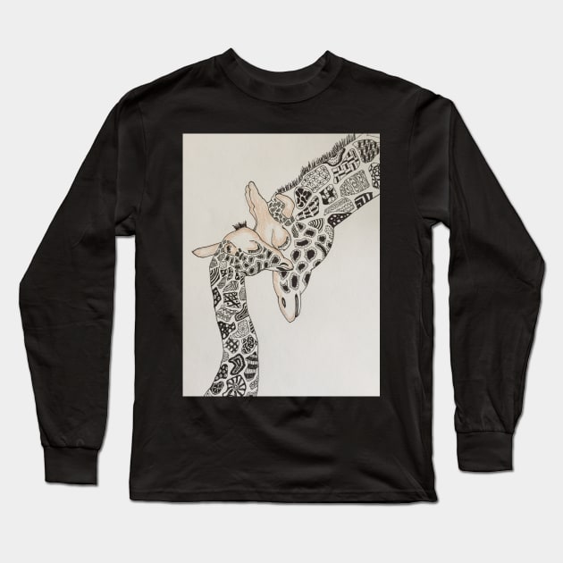 Mama & Baby Giraffe Long Sleeve T-Shirt by havenhill studios